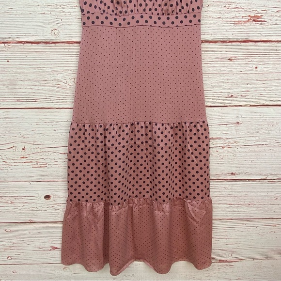 Ted Baker Izziie Mix Polka Dot Midi Dress in Dusky Pink Sz 1 Sz 4 - Picture 11 of 16